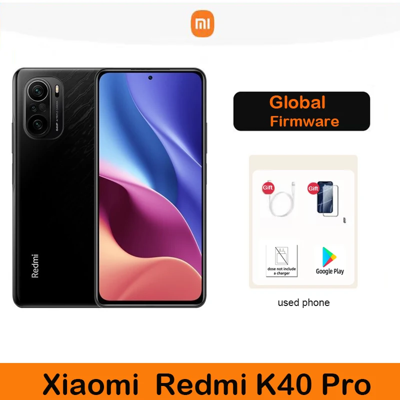 Xiaomi Redmi K40 Pro Smartphone NO Charger cecular Snapdragon 888 6.67inch Global firmware 120Hz E4 64MP 33W Fast used phone