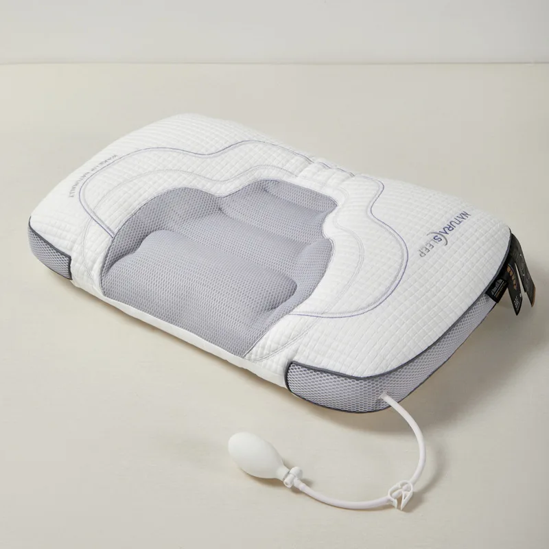 New adjustable height airbag inflatable sleep pillow for adults, breathable neck support airbag pillow core