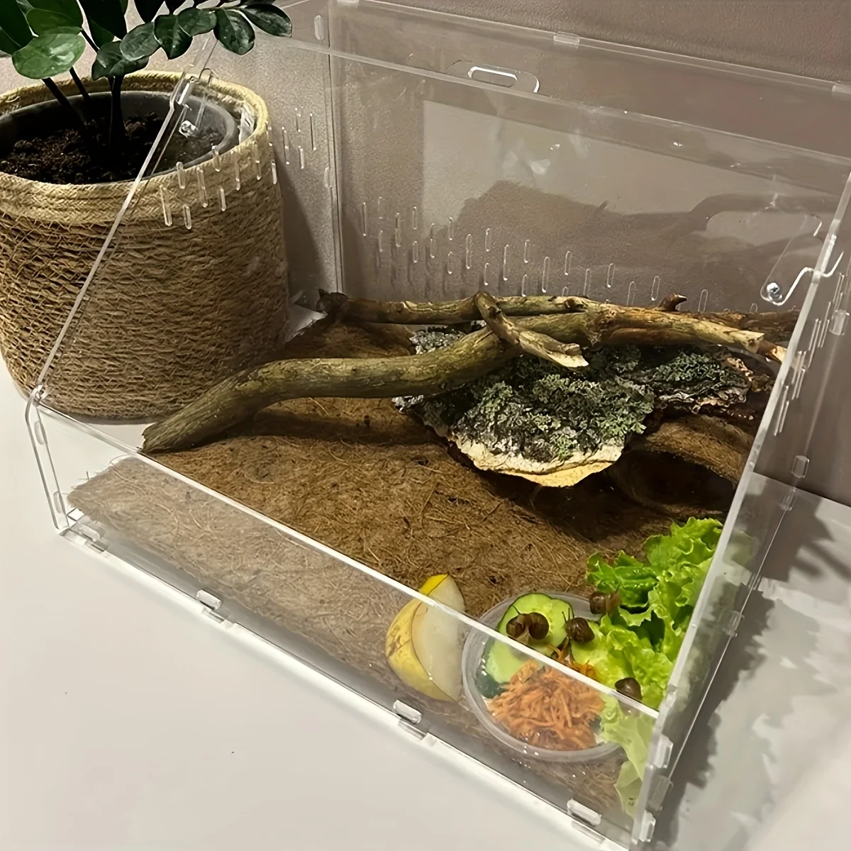 1 Piece, Only Selling the Tank: Acrylic Quail Breeding Box, Reptile Pet Box for Turtles, Lizards, and Mantises, Transparent Breeding Box