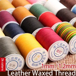 Durable Leather Flat Waxed Thread Cotton Cord String for DIY Handicraft Tool Hand Stitching Wax-Coated DIY Sewing Thread 1-1.2mm