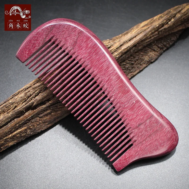 Purple heart wood comb, violet solid wood fine-toothed comb, quality creative design