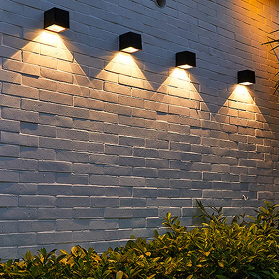 Outdoor Solar LED Wall Light Garden Villa Courtyard Porch Light Landscape Wall Night Lamp Patio Stair Fence Wall Washer Lights