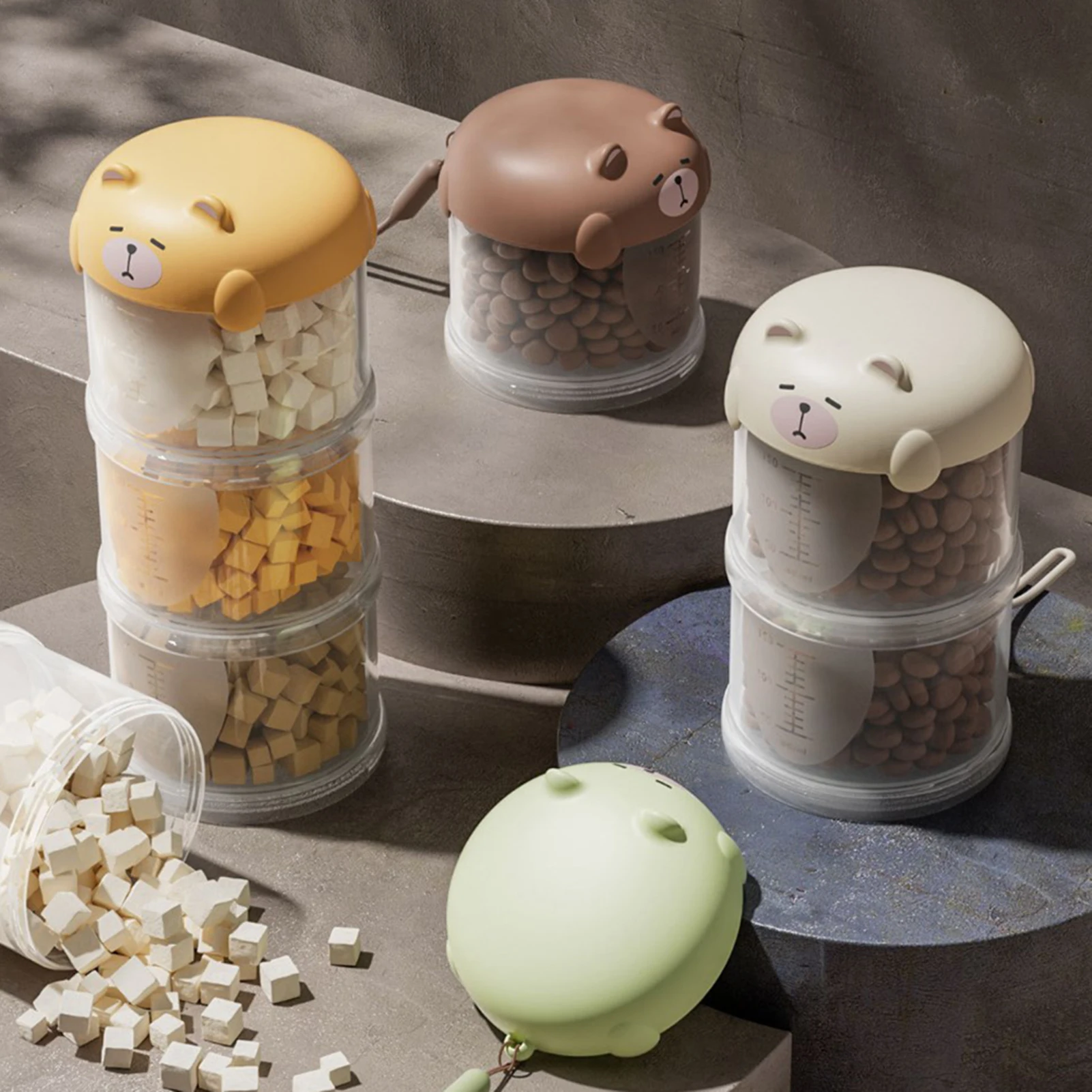Airtight Outdoor Dog Treat Jar Multi Layers Dog Treat Portable Pet Food Container Stackable Cookie-Jar for Outdoor Walking