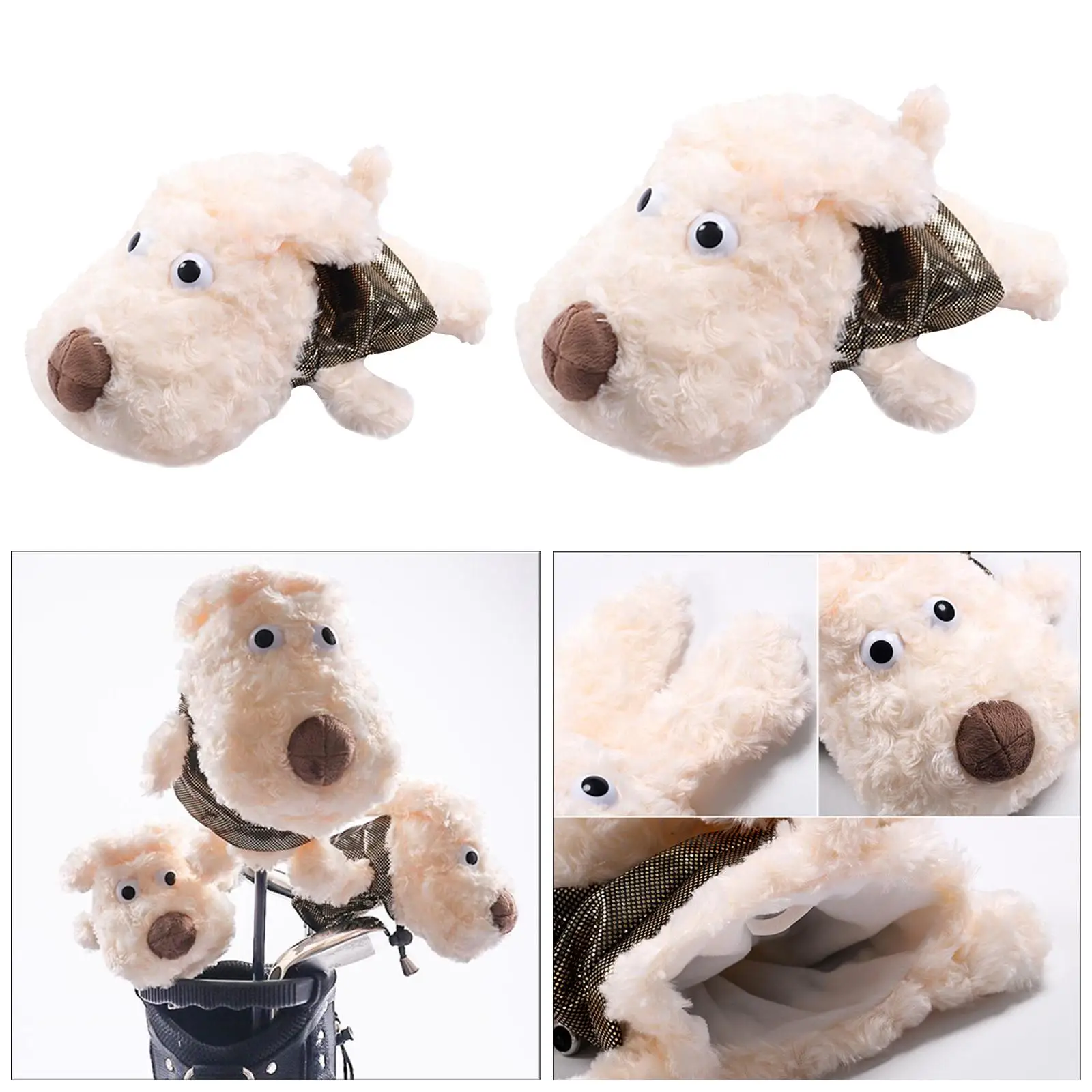 Novelty Golf Wood Driver Head Covers Headcover Puppy Shaped Protector Sleeve