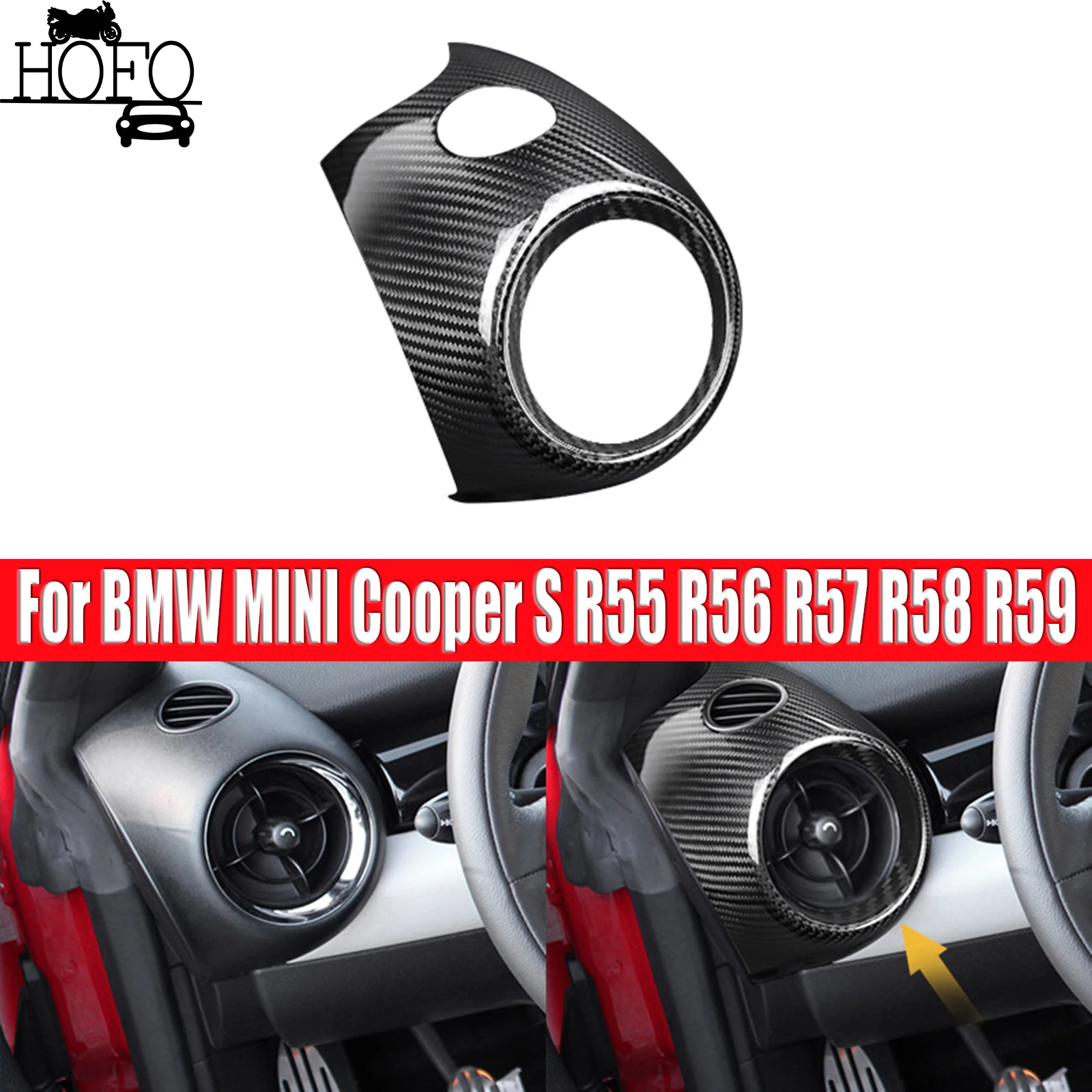 

Genuine Carbon Fibre Air Vent Interior Covers For MINI R55 R56 R57 R58 R59 2007-2012
