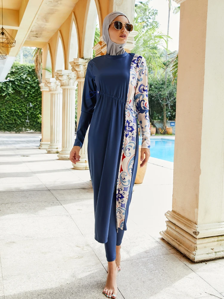 Burkini Muslim Swimwear 2023 Swimming Suit For Women Modest Swimsuit Islamic Clothing Sets Fashion Long Dress Turban Full Cover