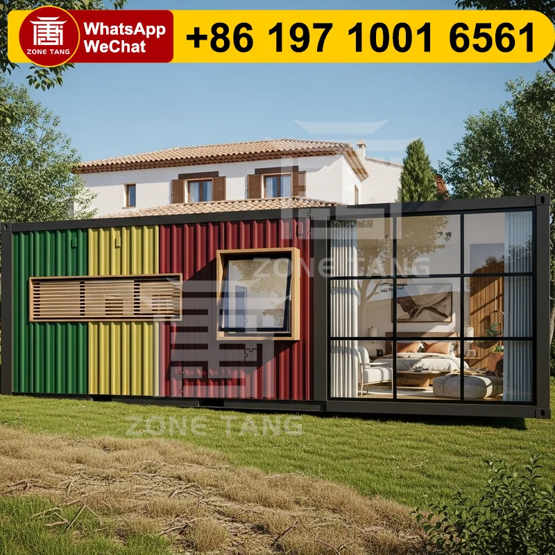 حاويات صغيرة للمنازل، مجموعة أسعار المنزل، مباني حاويات المنازل، الطعام، السيارة، حزمة مسطحة، منزل مزدوج واسع المصنعة للبيع #1