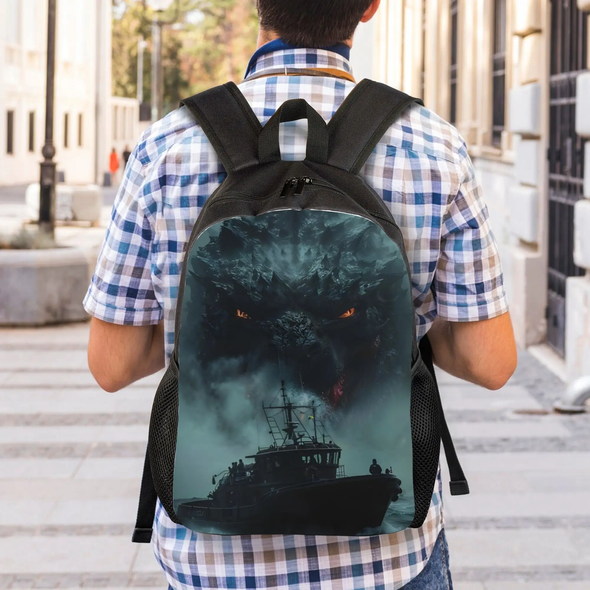 1Piece The King Emerges New School Year College Bag Godzilla Office Staff   Backpack view 5