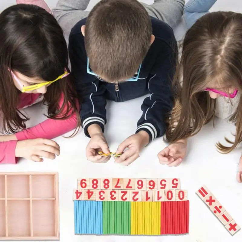 Varas de contagem coloridas para crianças, ensino Aids, número, matemática, montessori, jogos, aprendizagem, brinquedos educativos