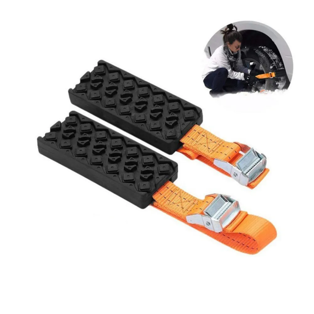 

Car Tire Traction Blocks Emergency Snow Mud Sand for Snow Mud Ice Durable PU Anti-Skid Tire Chain Straps 1PCS