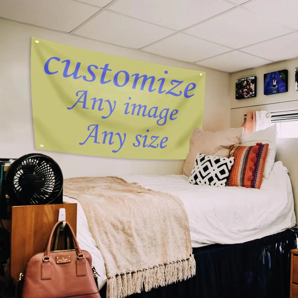 Custom Flag 4 Holes Tapestry With Text Picture Birthday Souvenir Gift Flag Blanket Any Picture Size