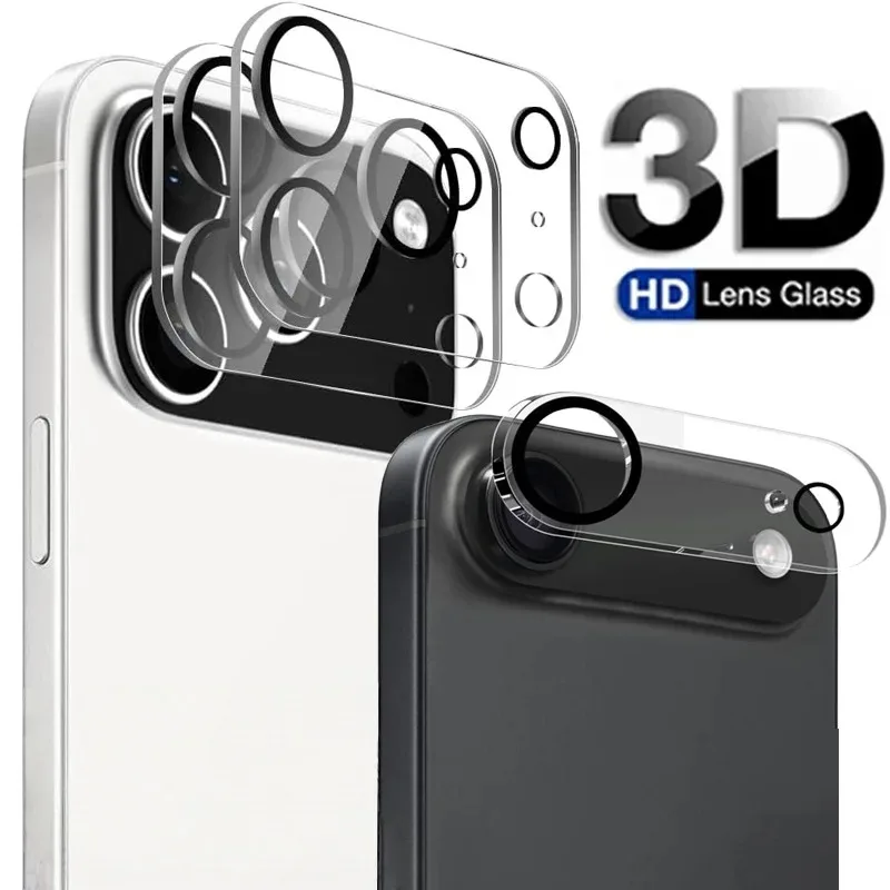 1-5 pieces tempered glass for iPhone 17 16 15 14 13 Pro Max Plus Mini camera lens protector black circle screen protector lens f - náhled 6