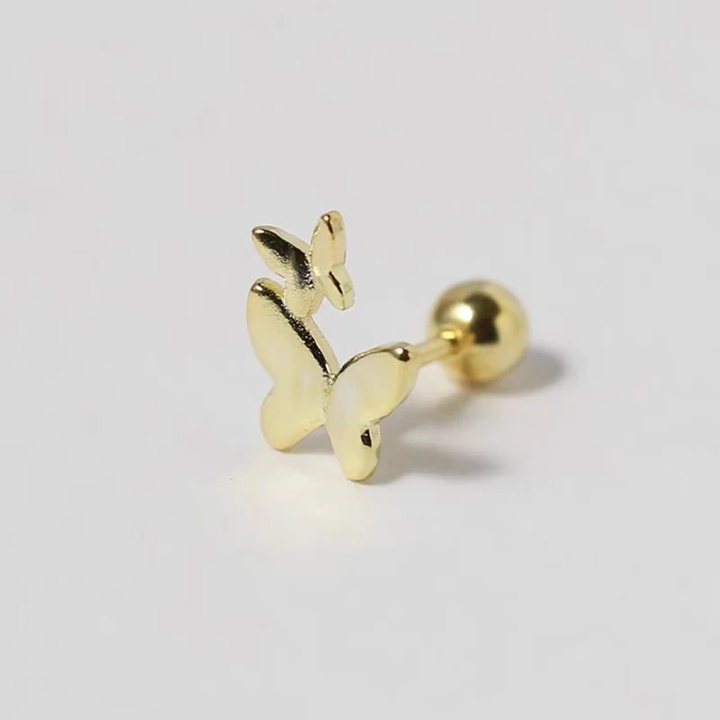 Kpop Mini Minimalist Butterfly Fairy Shiny Exquisite Aesthetic Ear Bone Clip Earrings for Women Egirl BFF Jewelry
