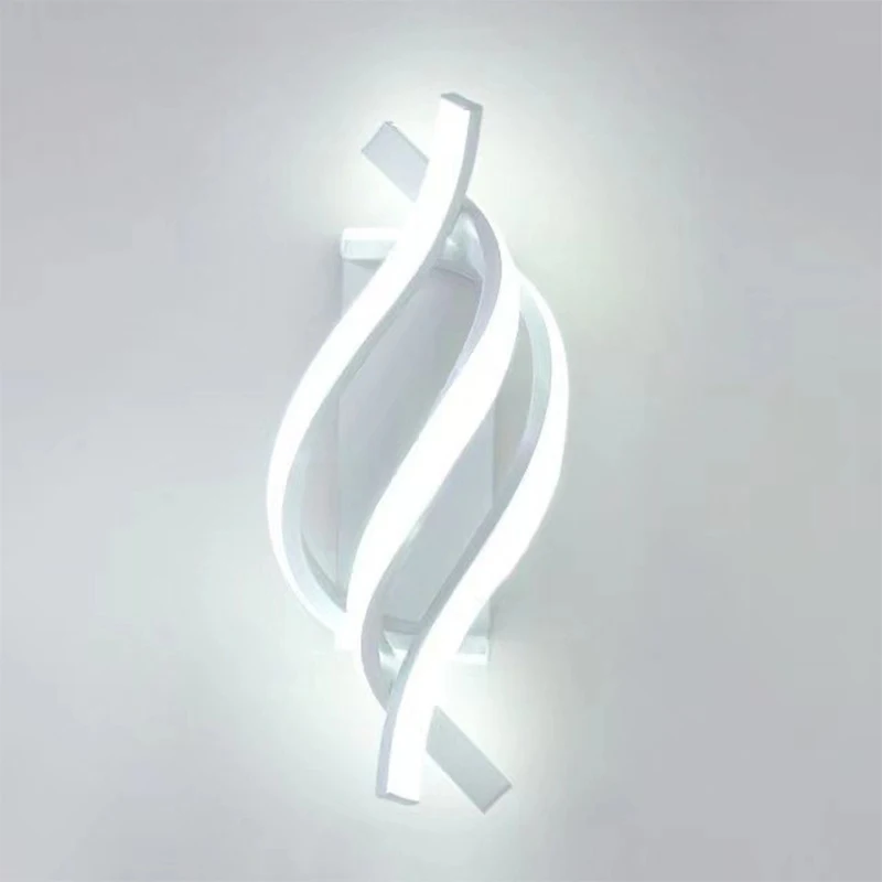 الحديثة وحدة إضاءة LED جداريّة مصباح خط المنزل الديكور الجدار مصباح غرفة المعيشة حائط الخلفية غرفة نوم اللوح الأمامي أسود أبيض الإضاءة بريق #3