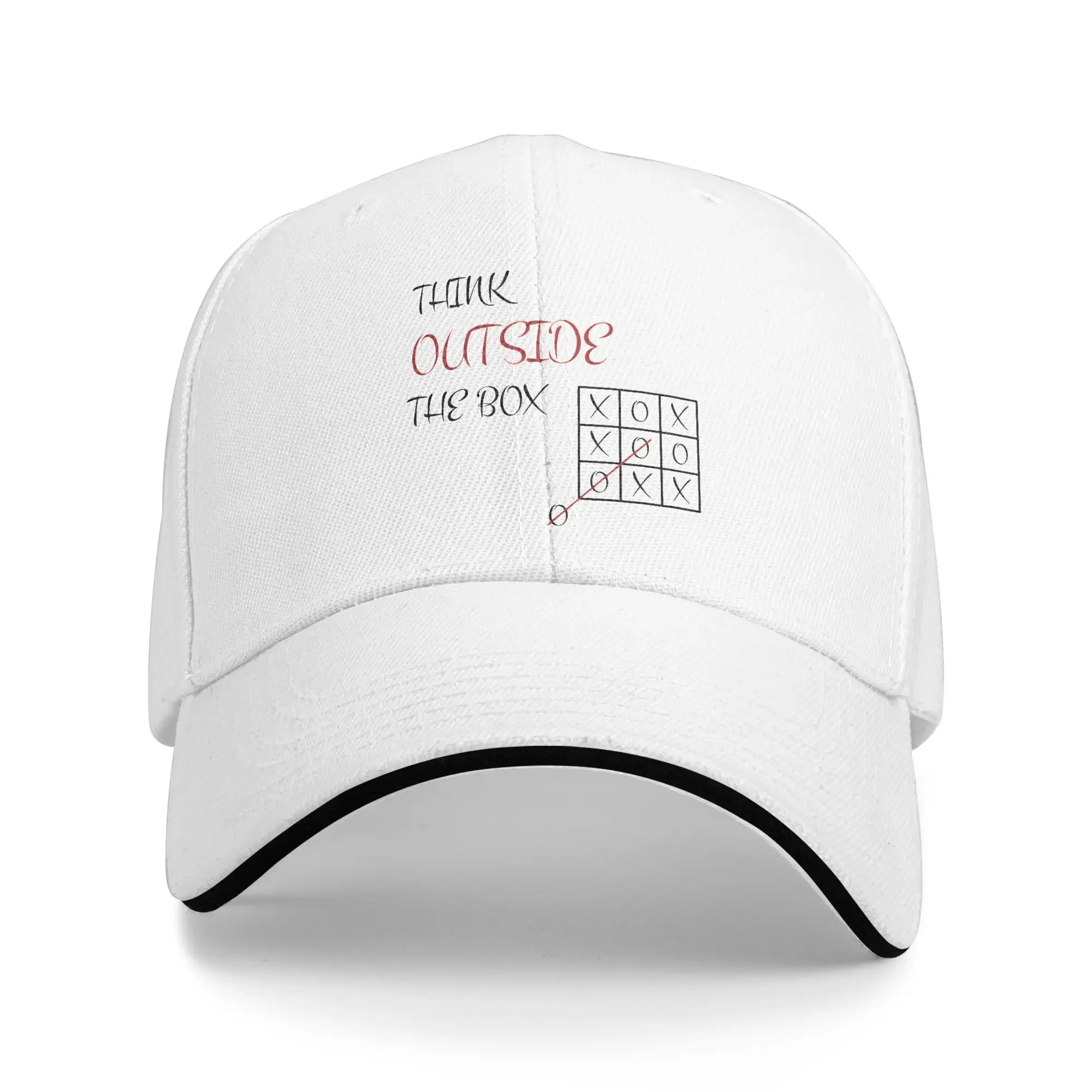 New Adult Think Outside The Box Sandwich Cap , Hip-Hop Baseball Cap Polyester Tic Tac Toe Game Trucker Hat Adjustable Sun Caps
