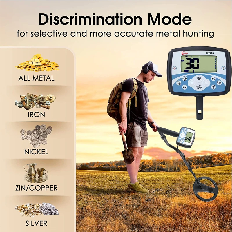 MT705 High-end Metal Detector Underground Depth 2.5m Search Finder Gold Detector Treasure Hunter Detecting Pinpointer Waterproof