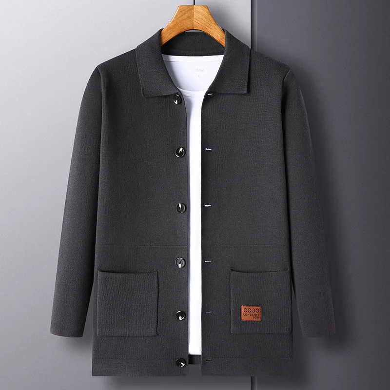 2023 primavera e autunno Cardigan maglieria da uomo colletto Polo cappotto moda giovanile Casual sottile maglione moda sciolto