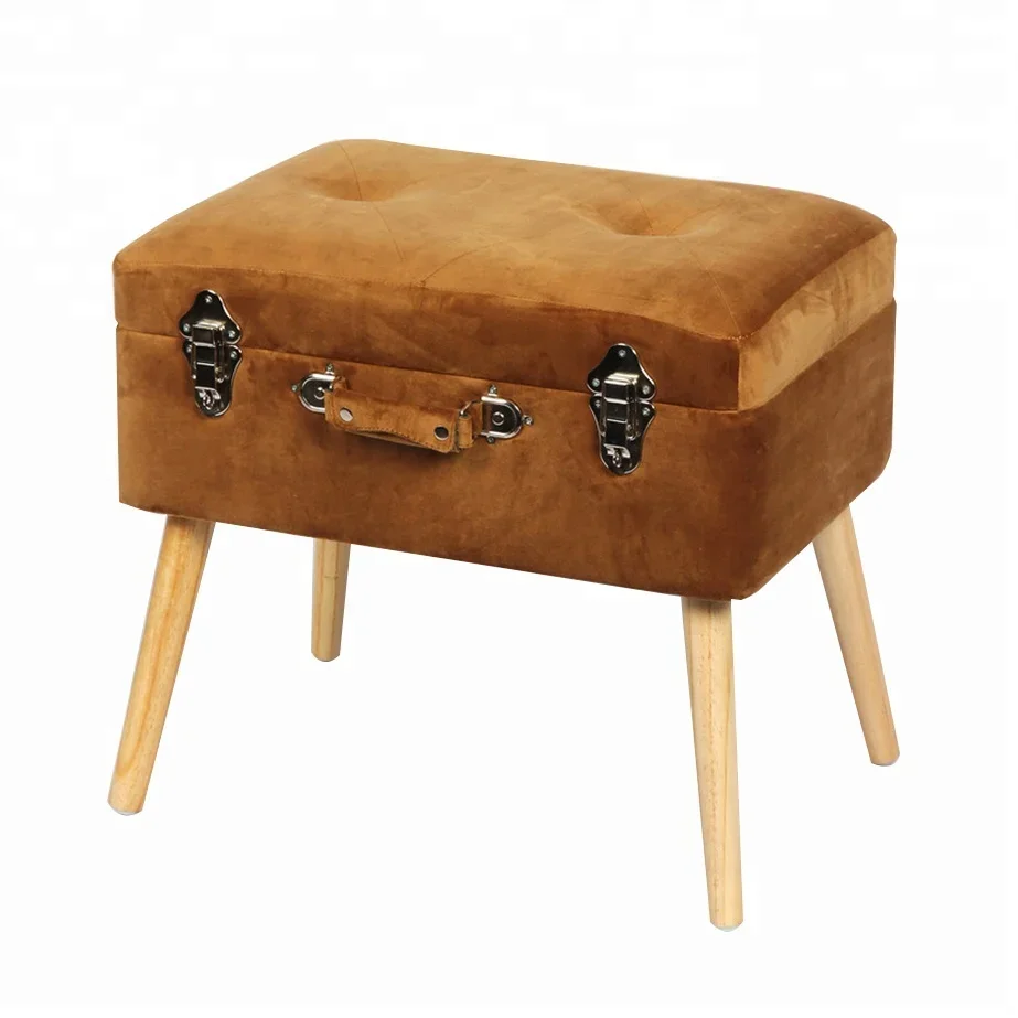 Storage Stool Blue Sapphire Ottoman , Economic Furniture，Combined Seating and Storage Function