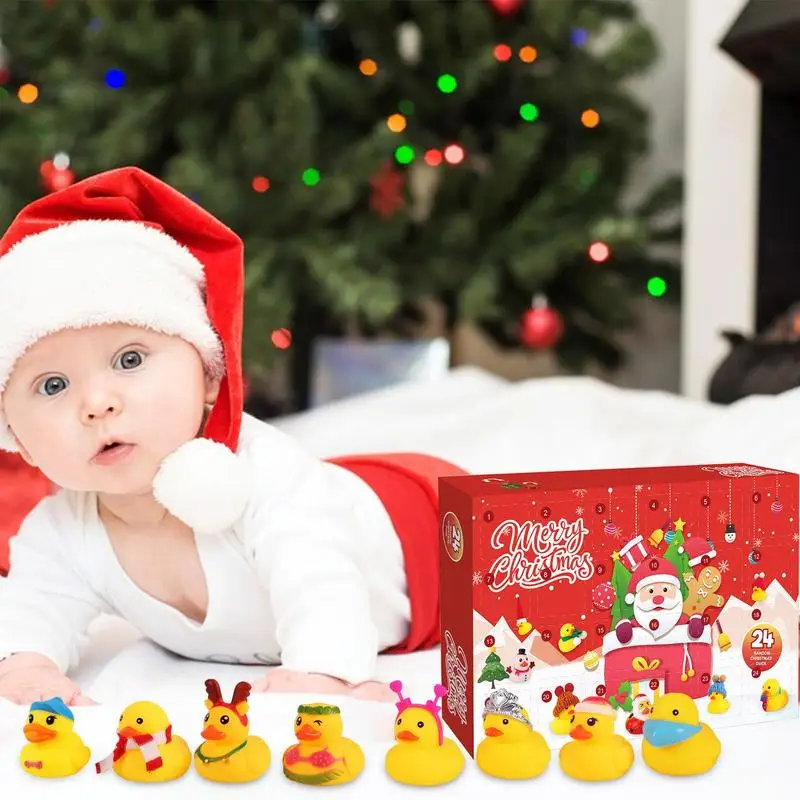 Baby Bath Toys Assorted Rubber Ducks Kids Christmas Shower Duckies 24pcs/set For Kids Party Favors Trick Christmas Parties