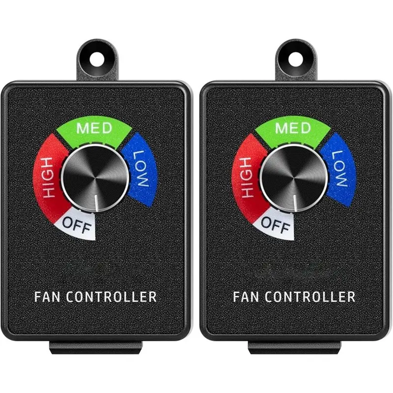 

【ELECTRONIC-ACCESSORIES】Speed Adjuster Cordless Vent Blower Variable Speed Controller 2Pcs For Inline Duct Exhaust Fan Us Plug