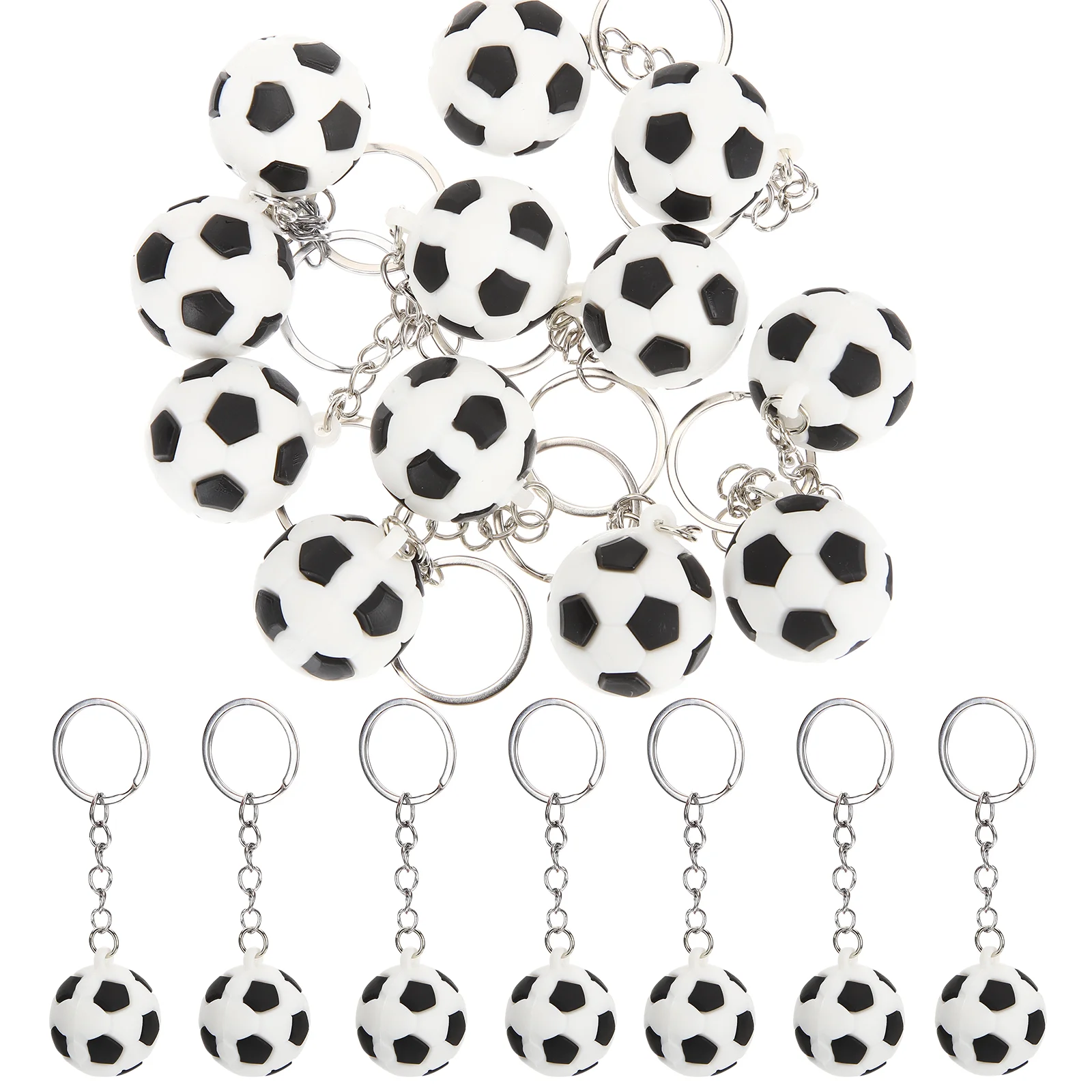 12 Pcs Football Keychain Chains for Car Keys Bulk Mini Toys Soft Rubber Trendy Accessories Ring