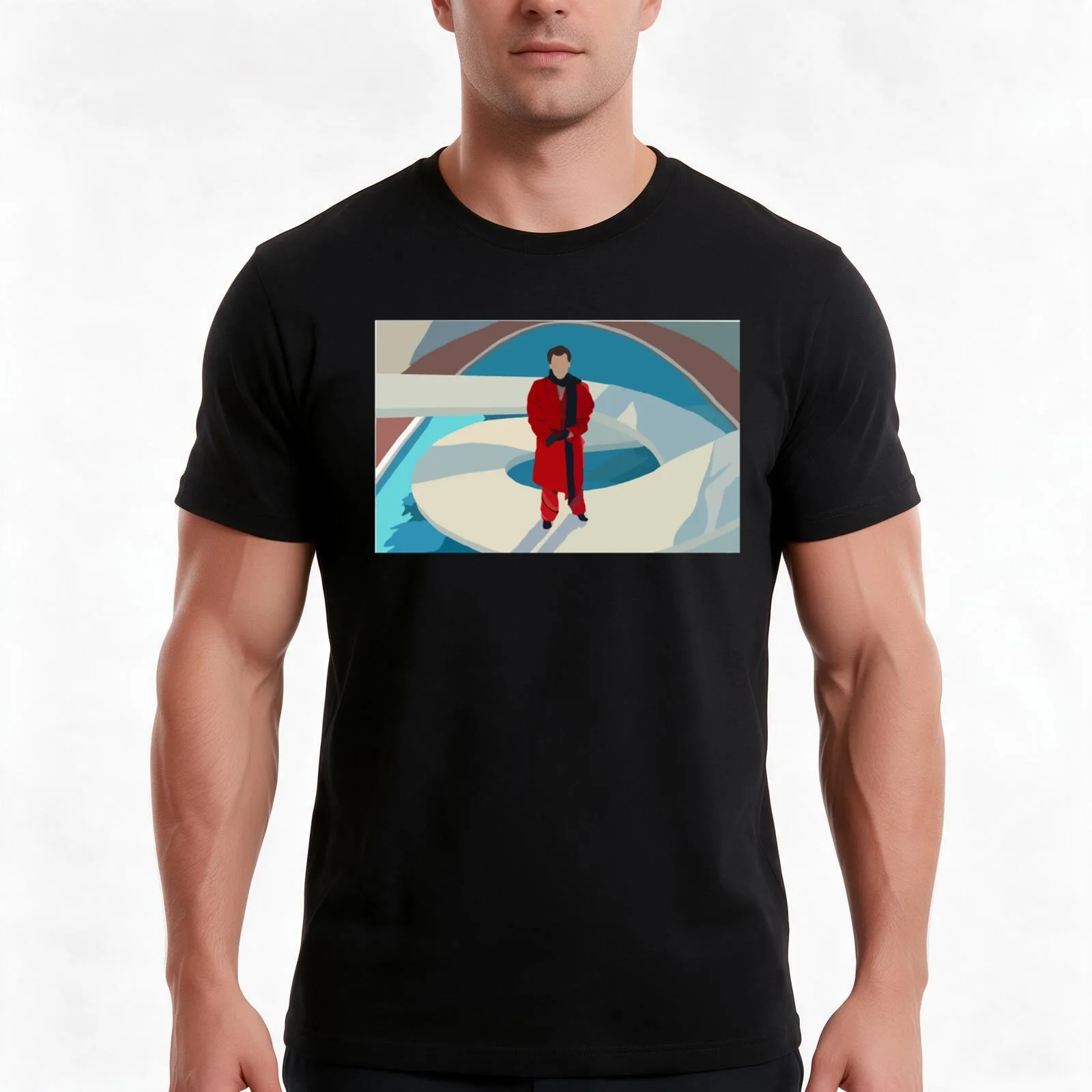 Harry Premium Scoop T-Shirt, Summer Casual Cotton Tee, Oversized Streetwear Tops, Vintage Graphic Print, Loose Fit Short Sleeve