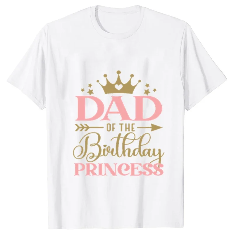 Birthday Princess Girls Party T-shirt Family Gathering Matching Sibling Tees White Unisex Kids Clothing Crown Graphic Y2k Tops