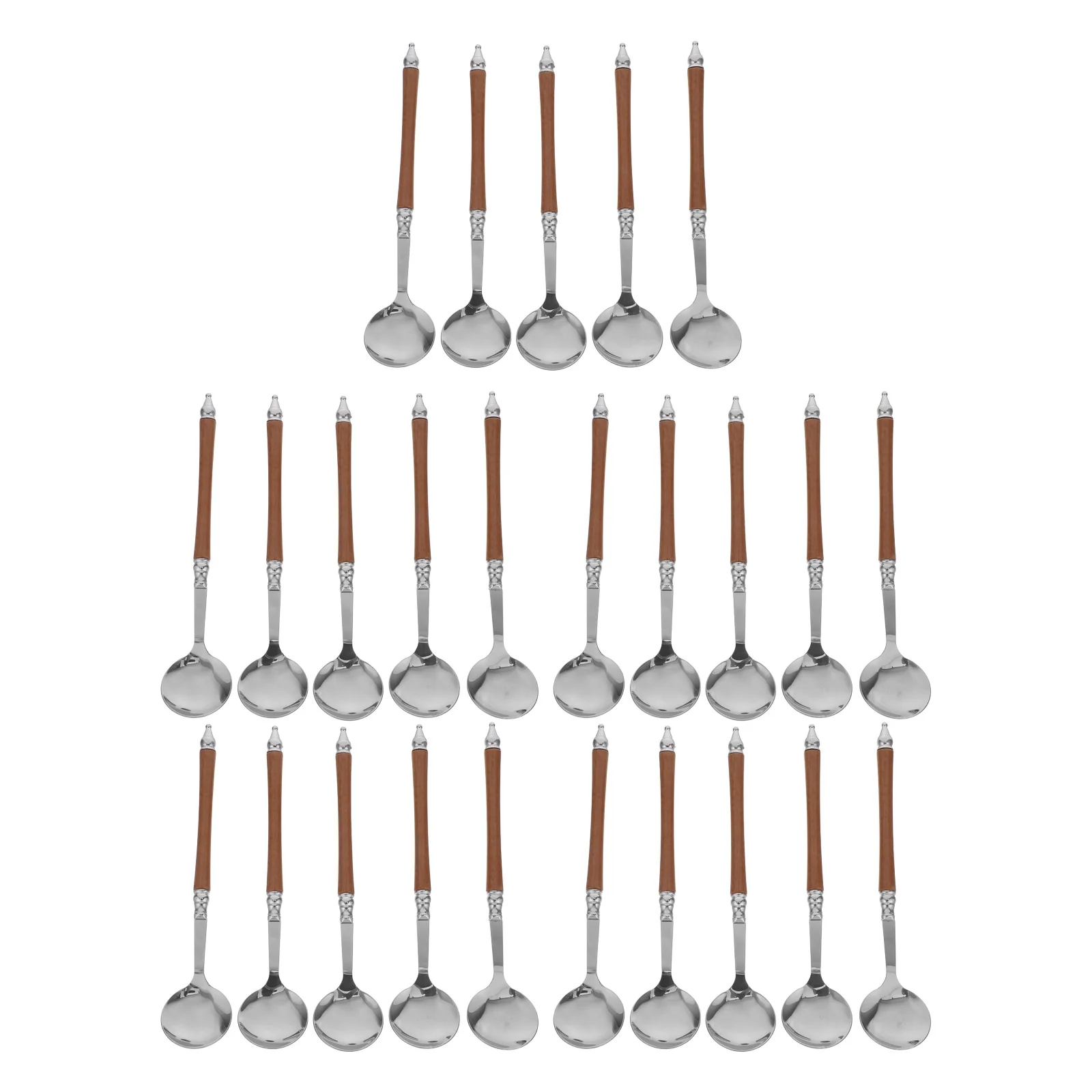

20pcs Retro Western Dessert Spoons Stainless Steel Thickened Pudding Soup Salad Silverware Vintage Flatware Kitchen Tableware
