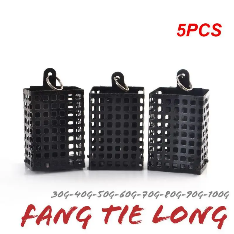 5PCS 30-100g Feeder Metal Bait Cage Container Bait Basket Feeder Holder Carp Fishing Sinker for Button Rigs