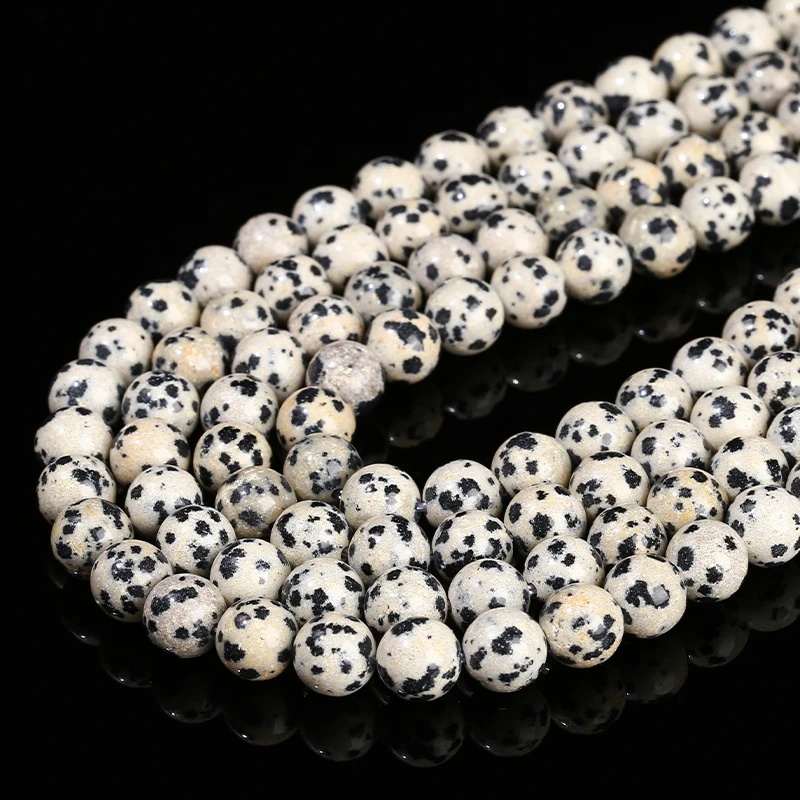 Natural Dalmatian Jasper Beads 4 6 8 10mm Round Loose Spacer Bead For Jewelry Making Diy Necklace Bracelets Accessories