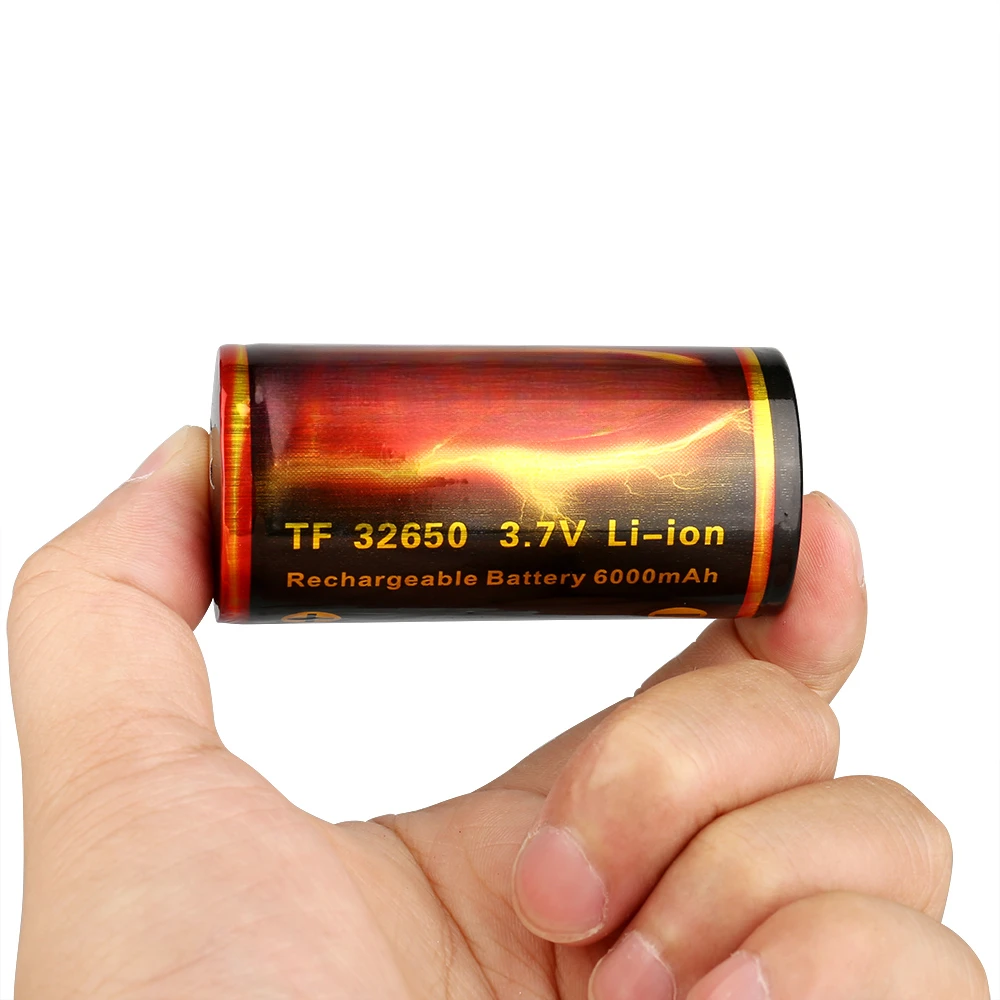 32650 Lithium-ion Battery 3.7V Rechargeable Li Ion Batteries with Protected Circuit Board Cells High Capacity 6000mAh