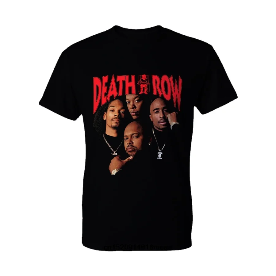 

Death Row Records Tupac Dre Black T-Shirt. Summer Cotton O-Neck Short Sleeve Mens T Shirt New S-3XL