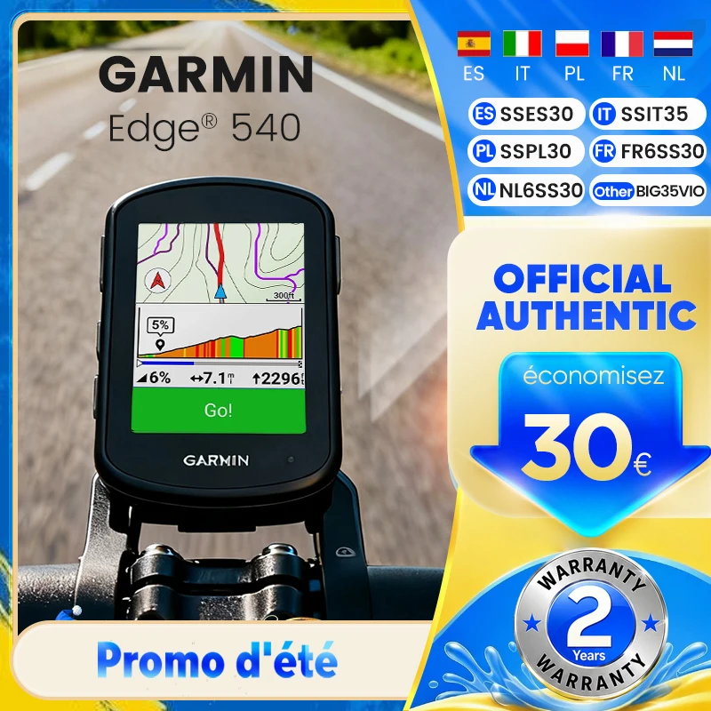 Ordinateur de vélo GPS compact Garmin Edge 540 avec commandes par boutons, navigation avancée et plus encore