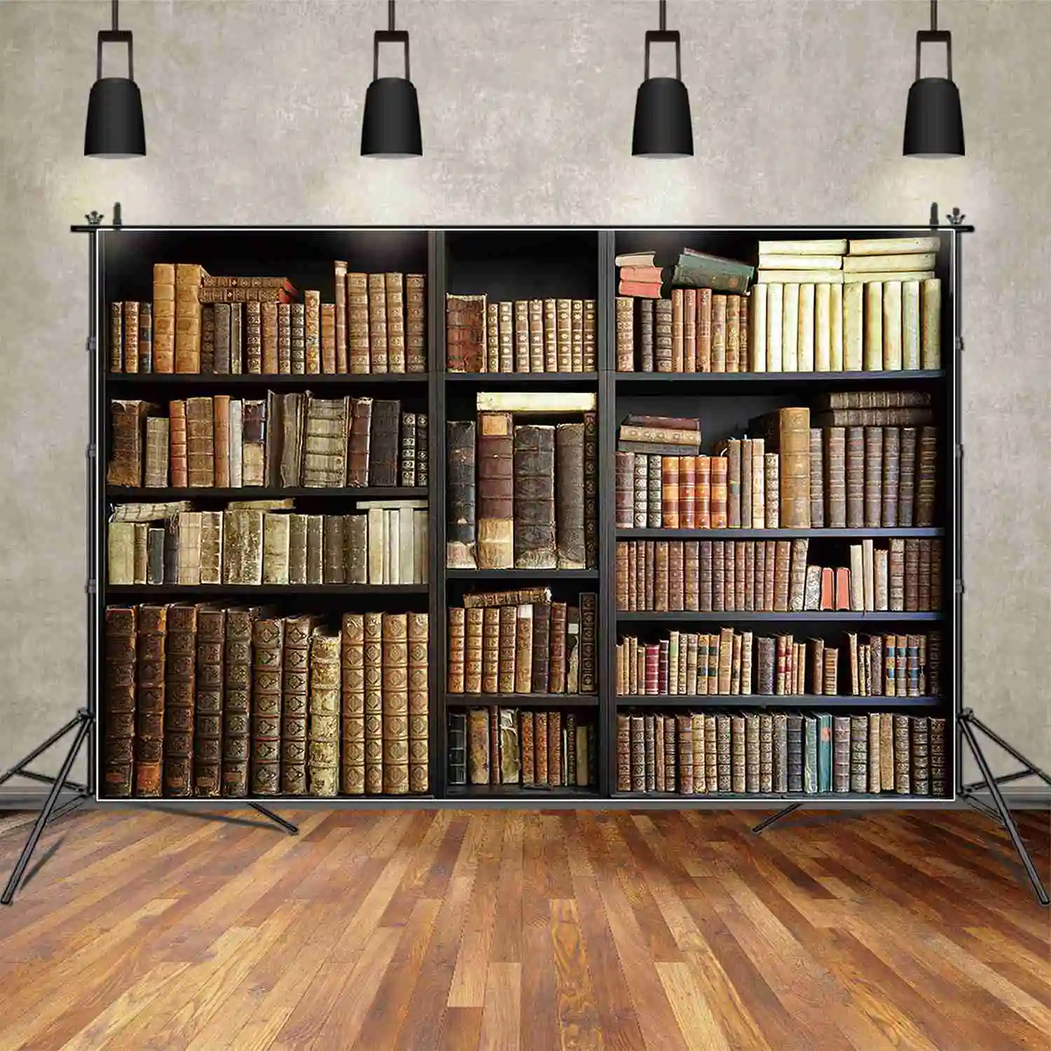 MOON.QG Book Shelf Photography Wall Backdrops Bookshelf Photographic Studio Background Vintage Photo Wallpaper Shooting Props