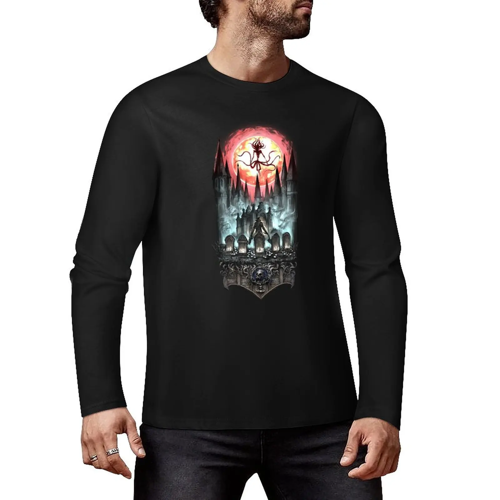 Bloodborne Art Long T-Shirt customized t shirts kawaii clothes fitted t shirts for men