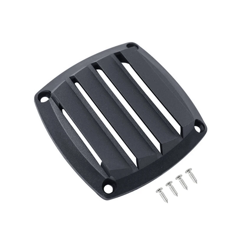 Black Louver Air Vent Outlet Grille Ventilation for Boat Maine Yacht 8.3x8.3cm Plastic