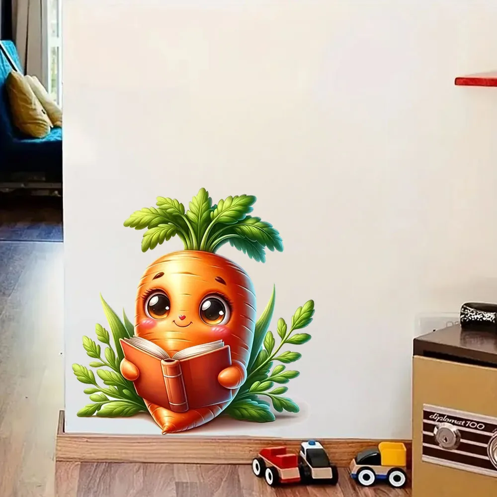 Carrot Cartoon Decoration Sticker, Bright Bathroom for Home Decoration, Vinyl Car Decals, Art Wall Paper, Poster