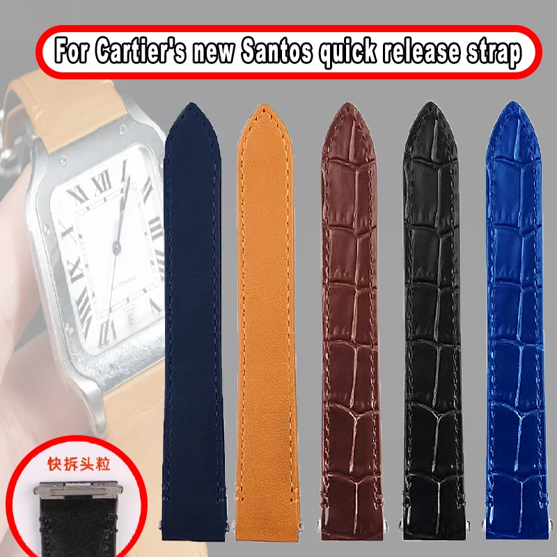 19mm-21mm-bracelet-for-cartier-santos-cow-leather-wath-band-wssa0010-whsa0021-23-quick-release-men-and-women-cowhide-watch-strap