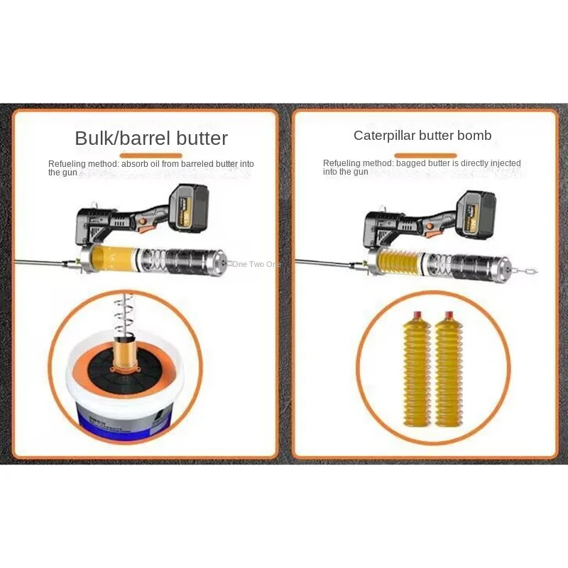 Electric2 in 1 Grease Gun 24V Rechargeable Lithium Battery Fully Automatic High Pressure Portable Wireless Excavator Greasing