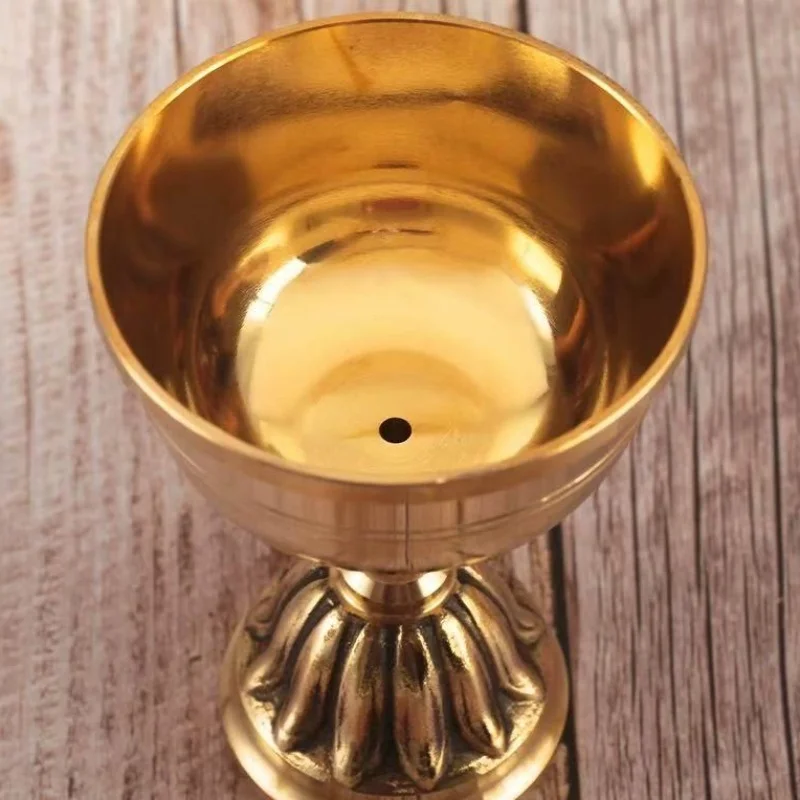 Tibetan Altars Candlestick,Multi-Size Buddhism Bronze Candle Cup Luster Ghee Floating Holy Lamp Holder,Buddhist Religious Items