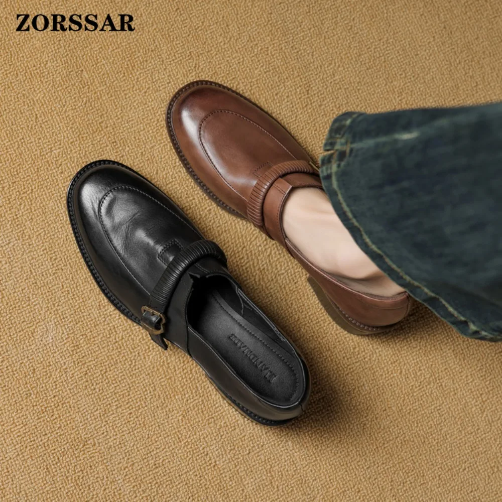 

Dress Shoes Women Loafers Cow Leather Sheepskin Rubber Formal Business Suit Ladies 2026 Spring Autumn Handmade Flats Single Shoe