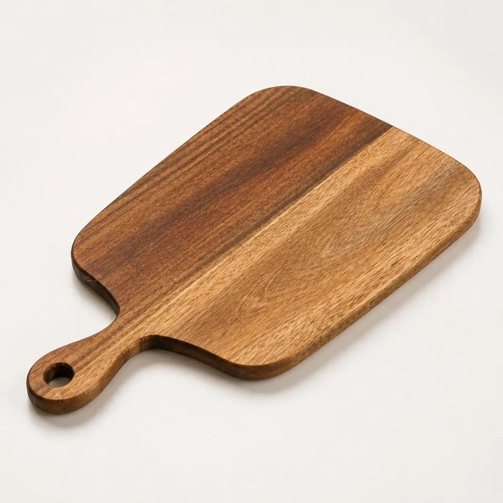 Rustic Wooden Serving Tray for Cheese and Meat Board with Ergonomic Handle Storage