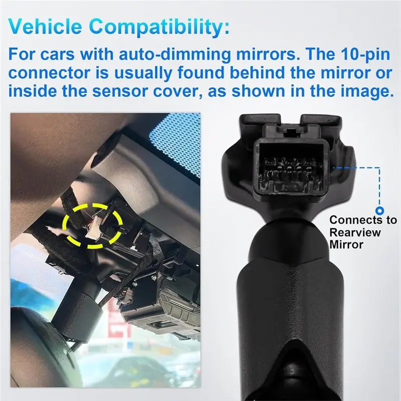 Dashcam Power Adapter For Toyota Corolla RAV4 Highlander Tacoma 4Runner Sienna Lexus NX RX- Mangoal Design Plug And Play