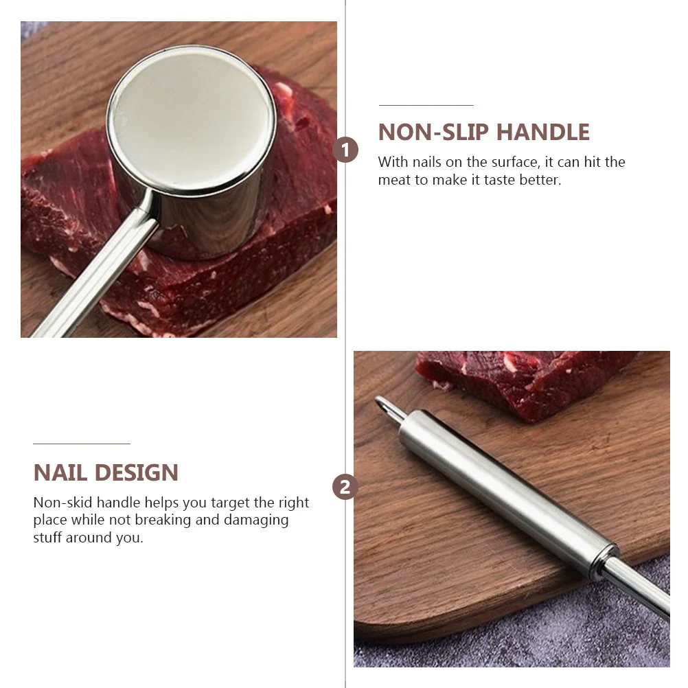 

Stainless Steel Meat Tenderizer Kitchen Hammer Multi-Functional Meat Pounder Softens Steak Veal Chicken Kitchen Accessory