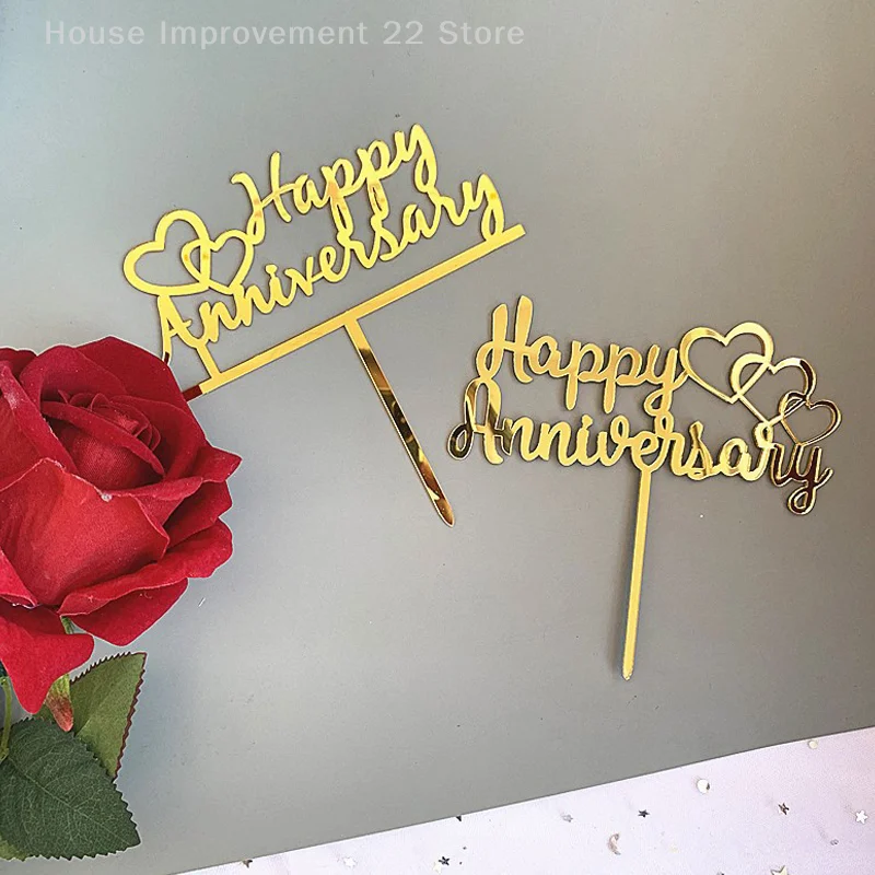 1 pçs dia dos namorados aniversário de casamento casal festa acrílico carta bolo plugin diy cozimento pastelaria sobremesa decoração