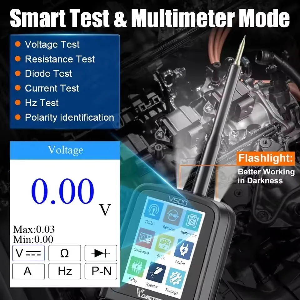 VDIAGTOOL V500 Car Testing Tool Power Circuit Probe 9-30V Voltage Circuit Tester Battery Breaker Finder Injector Relay