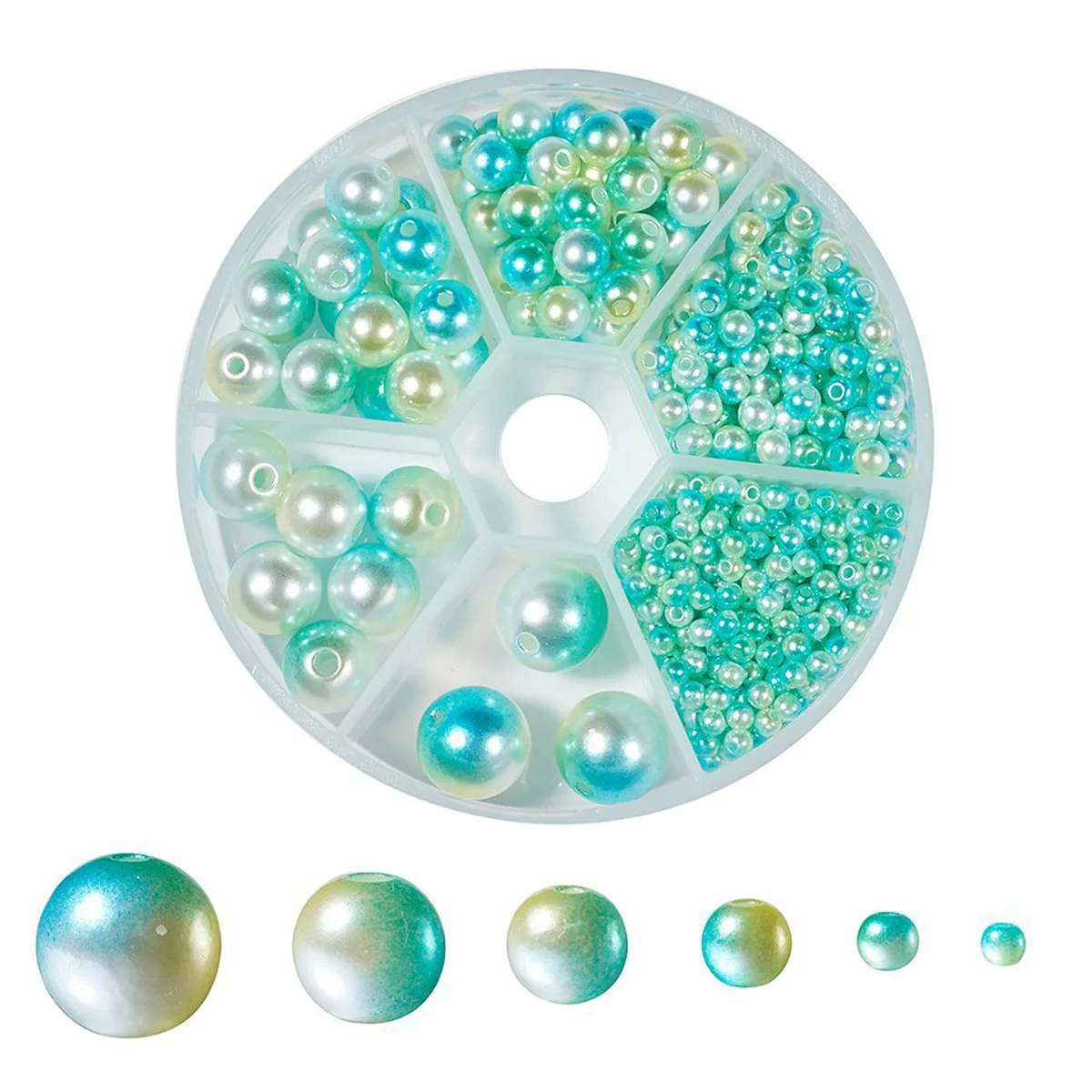 

1 Box Plastic Beads Set Colorful No Holes Imitation Pearls For Diy Jewelry Making Handcrafts Simulation Kit Mixed Round