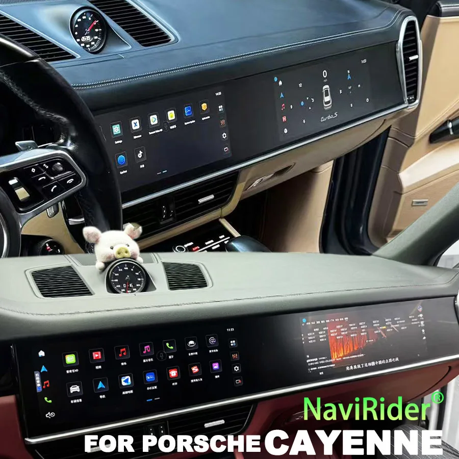

Двойной сенсорный экран для Porsche Cayenne 2018-2023, Android Auto Carplay, автомобильный радиоприемник, мультимедийный видеоплеер, GPS-навигация, головное устройство