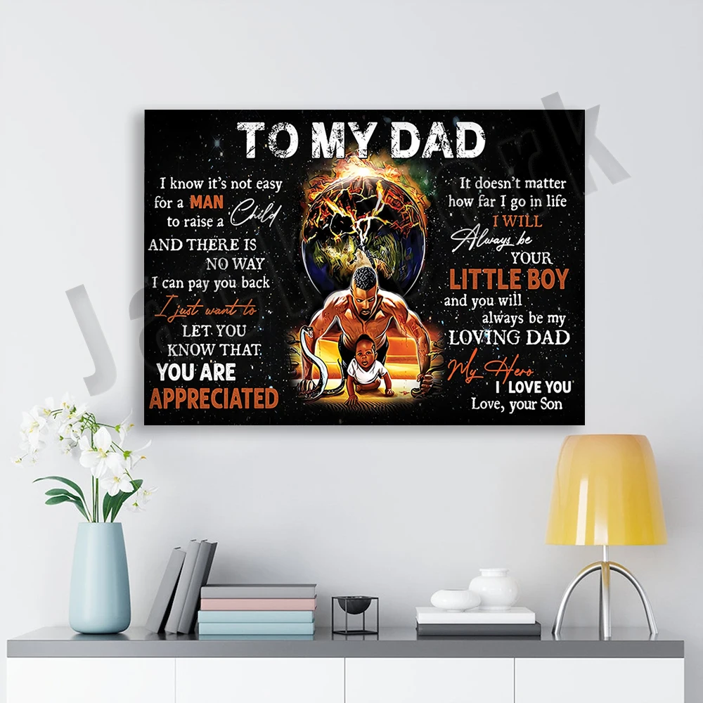 

give me dad poster, black dad and son poster, son gift for dad, dad canvas, dad birthday gift, family poster