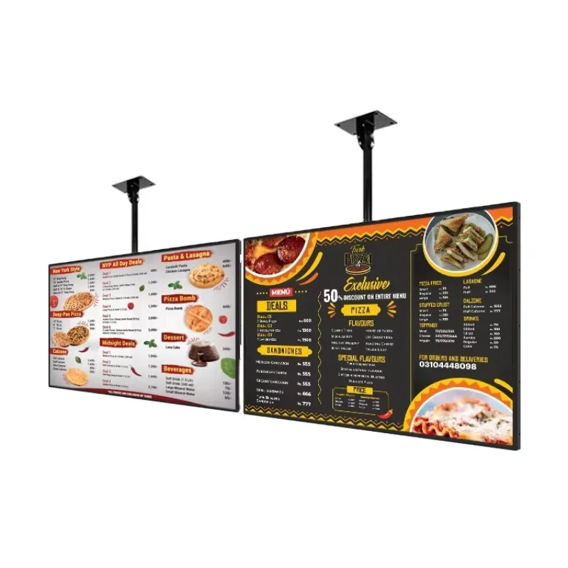 Ceiling hanging mounted 32 43 50 55 Inch Menu Board Lcd Display Advertising Hanging Restaurant Remote Digital Menu Board